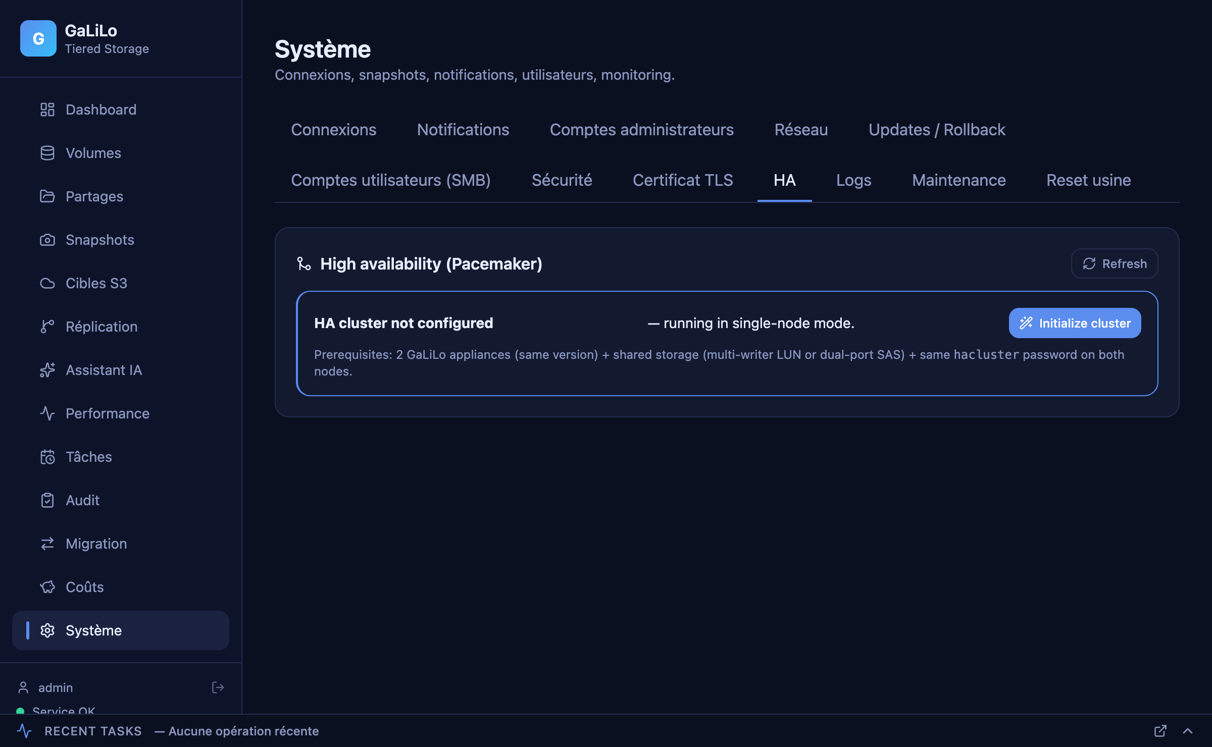 Configuration High Availability Pacemaker dans GaLiLo